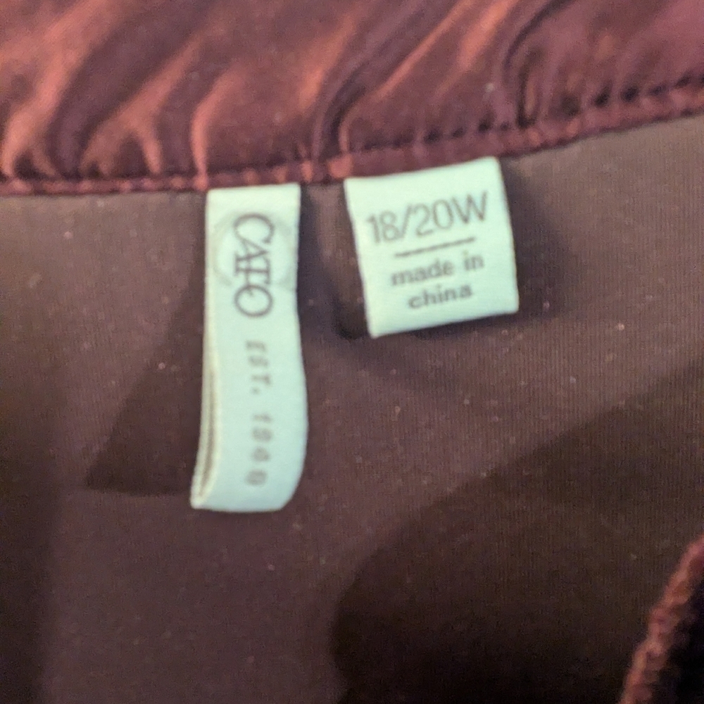 Cato Velvet Long Sleeve Blouse - Deep Burgundy - Picture 3 of 3